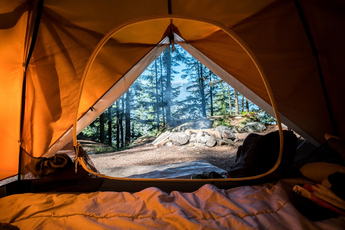 Wilderness campsite at sunset — Survivorpedia